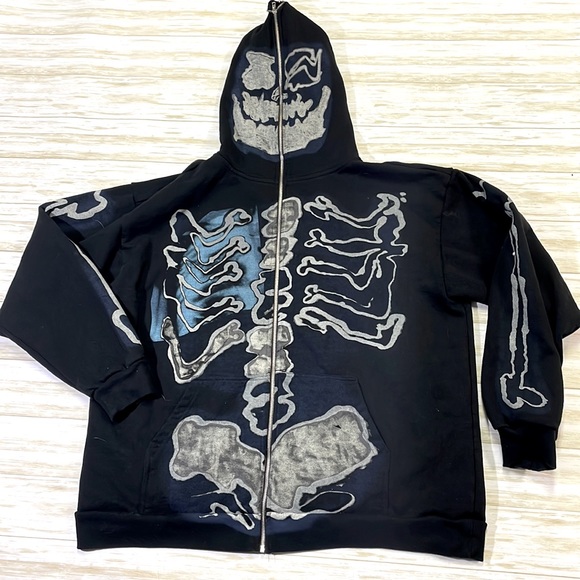 Cactus Jack by Travis Scott | Shirts | Cactus Jack Travis Scott Mens 2xl  Xxl Fragment Skeleton Graffiti Hoodie Euc | Poshmark